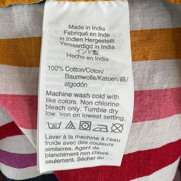 J. Crew Rainbow Striped Shirt Dress Belted Cotton Long Sleeves Knee Length Sz XS - Picture 10 of 12